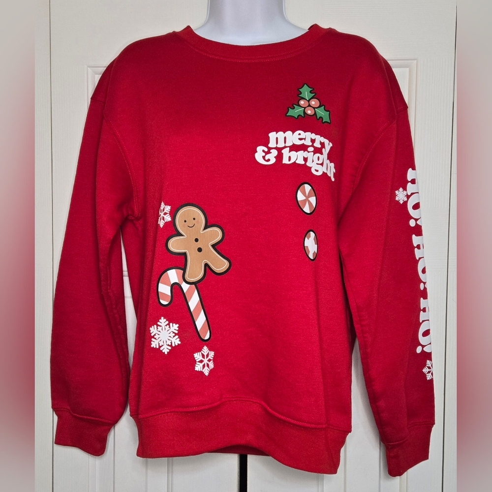 Wound Up Gingerbread & Peppermint Christmas Sweatshirt Medium